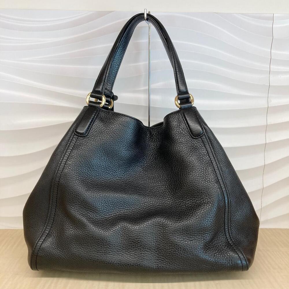 GUCCI Soho Shoulder Bag Fringe Tassel Interlocking GG Leather Black Tote - Picture 3 of 6